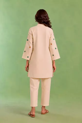 Ivory handloom cotton linen co ord set
