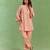 Peach handloom cotton linen co ord set
