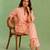 Peach handloom cotton linen co ord set