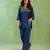 Blue handloom cotton linen co ord set