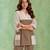 Khaaki brown handloom cotton linen co ord set