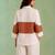 Ivory brown handloom cotton linen co ord set