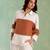 Ivory brown handloom cotton linen co ord set
