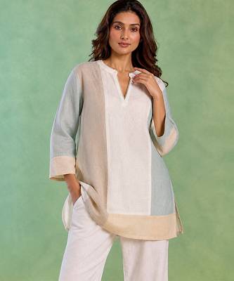 White handloom cotton linen top 2