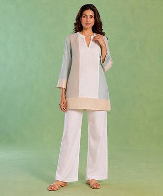 White handloom cotton linen top 3
