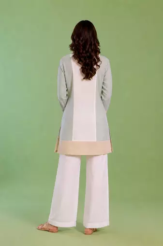 White handloom cotton linen top