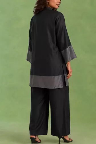 Black chanderi tissue top