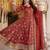 Designer Maroon Anarkali Gown Suit Set with Embroidery & Dupatta