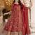 Designer Maroon Anarkali Gown Suit Set with Embroidery & Dupatta