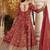 Designer Maroon Anarkali Gown Suit Set with Embroidery & Dupatta