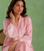 Pink chanderi tissue top