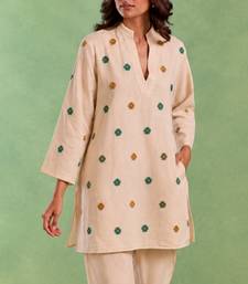 Ivory handloom cotton linen top