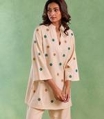 Ivory handloom cotton linen top
