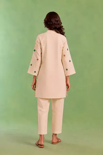 Ivory handloom cotton linen top