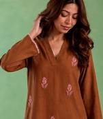 Brown handloom cotton linen top
