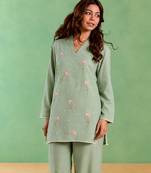 Mint green handloom cotton linen top