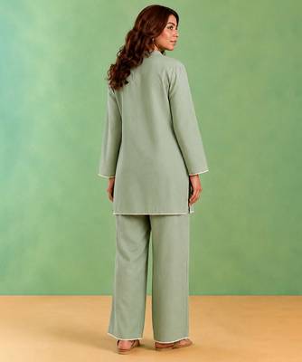 Mint green handloom cotton linen top 3