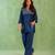 Blue handloom cotton linen top