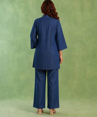 Blue handloom cotton linen top 3