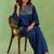 Blue handloom cotton linen top