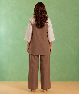 Khaaki brown handloom cotton linen top 3