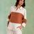 Ivory brown handloom cotton linen top