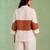 Ivory brown handloom cotton linen top