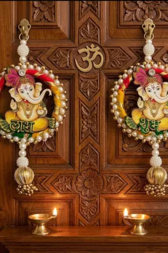 handmade decorative wall hanging for home decoration latkan for home decorations (pack of 2) 