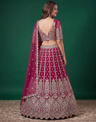 Enchanting Pink Dori, Zari, and Multiple Sequins Embroidered Rangoli Silk Indian latest designer Bollywood lehenga 4