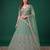 Mesmerizing Pista-Green Dori, Zari, and Sequins Embroidered Rangoli Silk Indian Ethnic lehenga