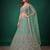 Mesmerizing Pista-Green Dori, Zari, and Sequins Embroidered Rangoli Silk Indian Ethnic lehenga
