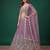 Catching Purple Dori, Zari, and Sequins Embroidered Rangoli Silk mehendi ceremony wear lehenga