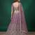 Catching Purple Dori, Zari, and Sequins Embroidered Rangoli Silk mehendi ceremony wear lehenga