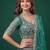 Delightful Rama-Green Dori, Zari, and Sequins Embroidered Rangoli Silk Indian party wear lehenga
