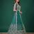 Delightful Rama-Green Dori, Zari, and Sequins Embroidered Rangoli Silk Indian party wear lehenga