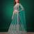 Delightful Rama-Green Dori, Zari, and Sequins Embroidered Rangoli Silk Indian party wear lehenga