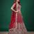 Bewitching Red Dori, Zari, and Sequins Embroidered Rangoli Silk reception wear lehenga