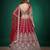 Bewitching Red Dori, Zari, and Sequins Embroidered Rangoli Silk reception wear lehenga