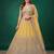 Fetching Yellow Dori, Zari, and Sequins Embroidered Rangoli Silk wedding sangeet ceremony lehenga