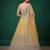 Fetching Yellow Dori, Zari, and Sequins Embroidered Rangoli Silk wedding sangeet ceremony lehenga