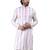 Mens cotton woven design kurta white