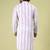 Mens cotton woven design kurta white