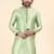 Mens art silk woven design with lace and printex kurta pista