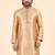 Mens art silk woven design with lace and printex kurta gold