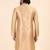 Mens art silk woven design with lace and printex kurta gold