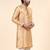 Mens art silk woven design with lace and printex kurta gold