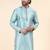 Mens art silk woven design with lace and printex kurta firoza