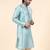Mens art silk woven design with lace and printex kurta firoza