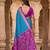 Sky blue color pochampally silk blend ikkat design zari border sarees