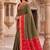 Dark green color pochampally silk blend ikkat design zari border sarees